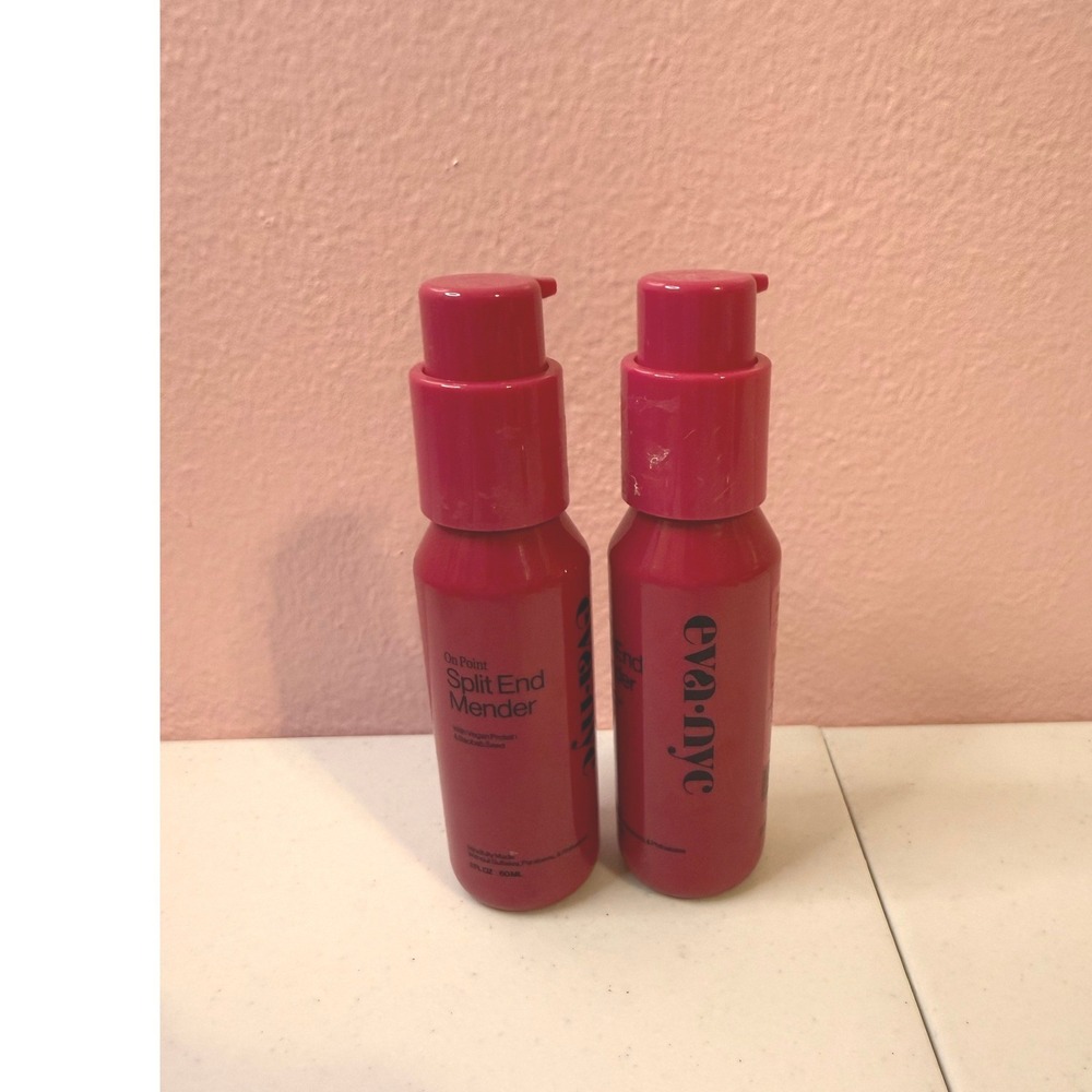 Eva NYC On Point Split End Mender 2oz Hair Treatment Lot of 2 Pink Bottles